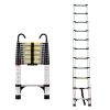 10.5ft (about 3.2m) retractable ladder, multi-functional foldable ladder, with hook, aluminum retractable ladder, suitable for daily use of RV, attic