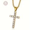 1pcs cross necklace 925 silver moissanite