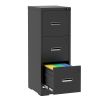 3 Drawer Metal Vertical File Cabinet with Lock and Card Slot Office Home Vertical File Cabinet for A4 Legal/Letter Size Narrow File Cabinet Locked