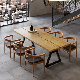 70.9" Industrial Modern Wood Dining Table Seats 6-8 People 70.9" Industrial Modern Wood Dining Table Seats 6-8 People