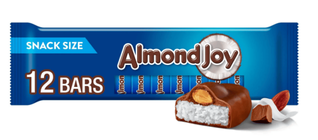 Almond Joy Coconut and Almond Chocolate Snack Size Candy, Bars 0.6 oz, 12 Count