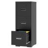 3 Drawer Metal Vertical File Cabinet with Lock and Card Slot Office Home Vertical File Cabinet for A4 Legal/Letter Size Narrow File Cabinet Locked