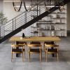 70.9" Industrial Modern Wood Dining Table Seats 6-8 People