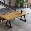 70.9" Industrial Modern Wood Dining Table Seats 6-8 People