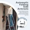 White four-step ladder, light folding four-step stool, wide anti-skid pedal and safety handle, strong steel ladder, multi-purpose ladder