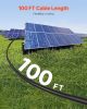 100FT Solar Panel Extension Cable 10AWG Waterproof PV 6mm² Cable Black