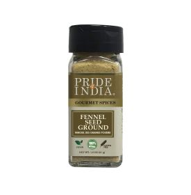 Pride of India – Fennel Seed Ground – Natural & Gourmet Spice – Perfect Addition to Tea/Drinks/ Roast/Rubs/Bakes/ - Cooling Properties – Easy