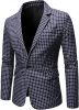 Men's Plaid Suit Jacket Casual One Button Regular Fit Blazer Classic Plaid Sport Coat Stylish Dress Coat
