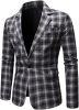 Men's Plaid Suit Jacket Casual One Button Regular Fit Blazer Classic Plaid Sport Coat Stylish Dress Coat