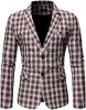 Men's Plaid Suit Jacket Casual One Button Regular Fit Blazer Classic Plaid Sport Coat Stylish Dress Coat