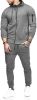 Mens 2 Piece Tracksuit Zipper Hoodie Pants Athletic Tracksuits Casual Hooded Outdoor Sport Suits