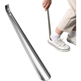 Metal Shoe Horn Long Handle for Seniors, Multifunctional Stainless Steel Stick (size: Straight handle-30cm)