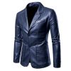 Leather Blazer For Men, PU Lambskin Casual Men's Leather Jacket Coats
