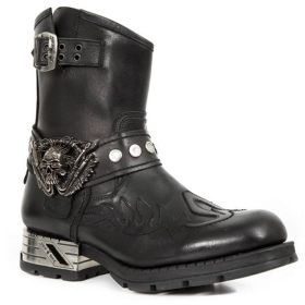 Knight Boots for Men, Steampunk-Inspired Biker Boots with Skull Decorations (size: 48)