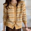 Lazy Style Loose Striped Cardigan For Women Sweaters O-Neck Long Sleeve Hollow Out Sweater Coat 2021 Autumn Sweet Knitwear