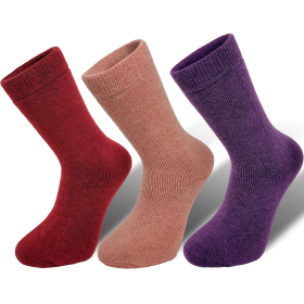 3 Pairs Women Thermal Lambswool Socks (Shoe Size: 5-7, Style: Style 1)