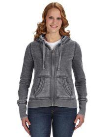 Ladies' Zen Full-Zip Fleece Hooded Sweatshirt - CEMENT - XS (Color: DARK SMOKE, size: XS)