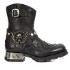 Knight Boots for Men, Steampunk-Inspired Biker Boots with Skull Decorations
