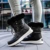 Winter new high tube warm large size women's shoes plus velvet snow boots fashion women's boots 36-43